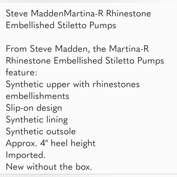 Steve Madden Martina-R Rhinestone Embellished Stiletto Pumps Silver SZ 7 NEW - Picture 6 of 16